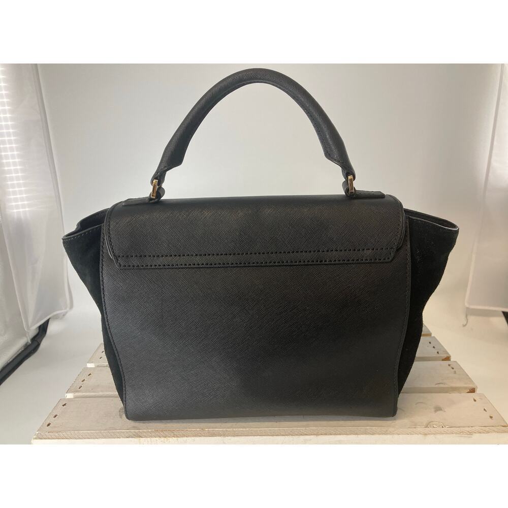 KATE SPADE MEDIUM BLACK SAFFIANO LEATHER AND VELVET HANDBAG - Picture 4 of 16